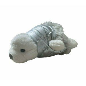 Pottery Barn Teen Arctic Harp Seal Plush Silver Puffer Vest w/ Hidden Po…